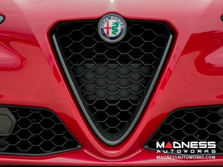 Alfa Romeo Giulia Front V Shield Grill Frame Carbon Fiber